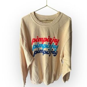 Cream Sweatshirt with Multicolor Print